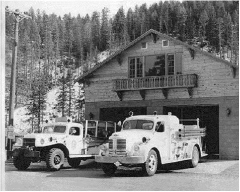 The first firehouse in downtown Evergreen was built by the charter members.